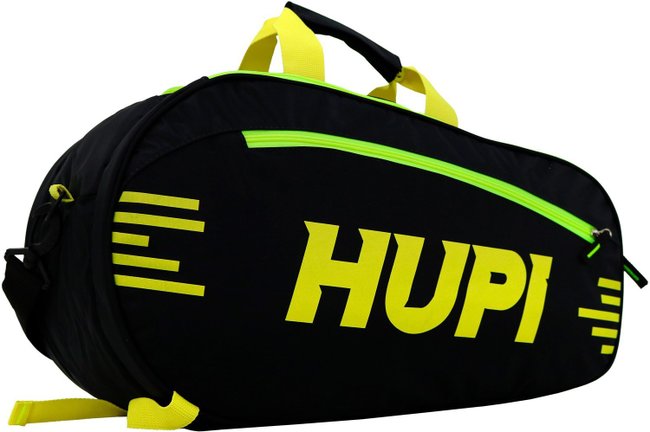 Raqueteira HUPI Pro Preto e Amarelo Neon para Beach Tennis e Padel
