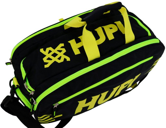 Raqueteira HUPI Pro Preto e Amarelo Neon para Beach Tennis e Padel