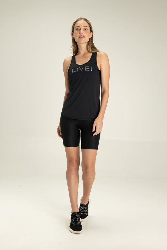 Regata Live Icon Comfort Preto Feminina