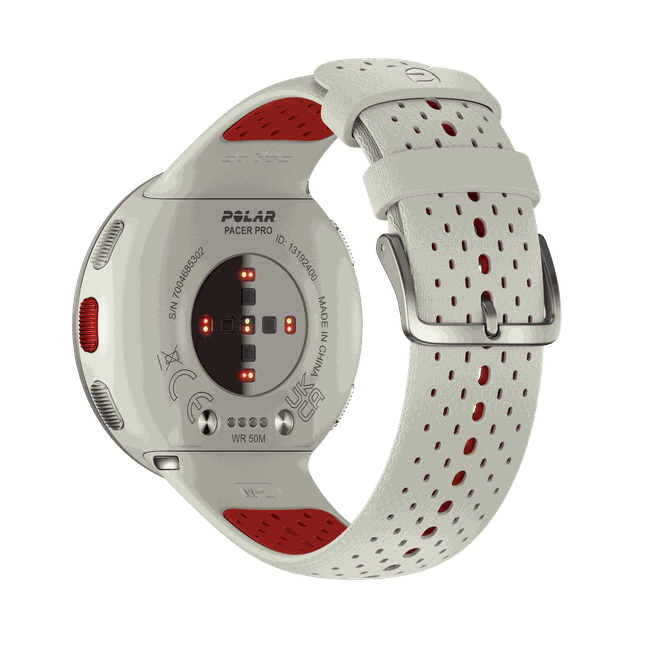 Relógio Polar GPS Pacer Pro Branco e Vermelho P/G