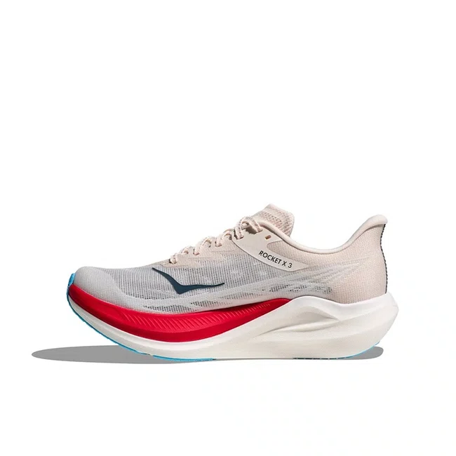 Tênis HOKA Rocket X 3 Masculino Branco e Vermelho