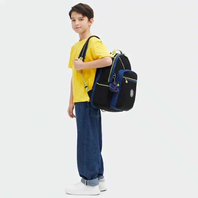 Mochila Kipling Seoul Lap Azul e Preta