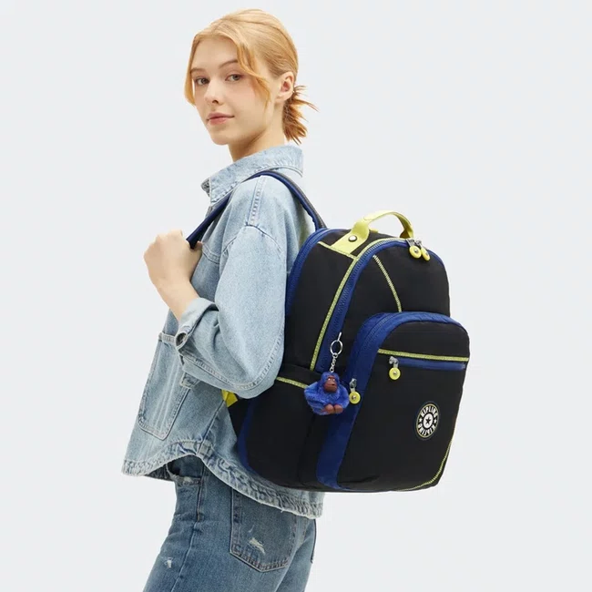Mochila Kipling Seoul Lap Azul e Preta