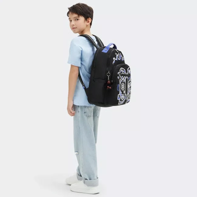 Mochila Kipling Seoul Lap Preto e Azul