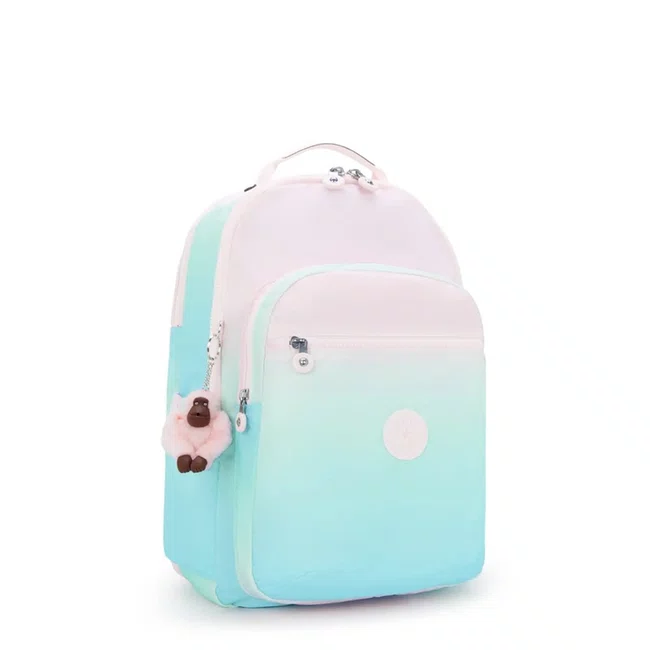 Mochila Kipling Seoul Lap Verde e Rosa