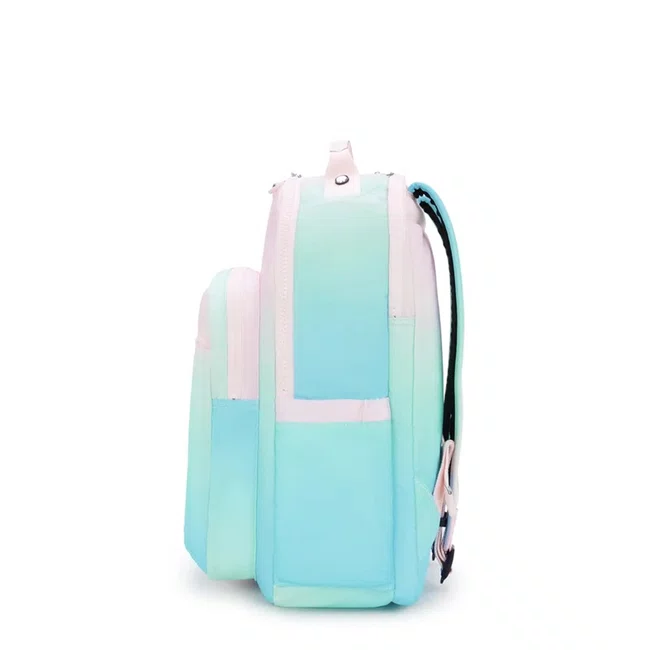 Mochila Kipling Seoul Lap Verde e Rosa
