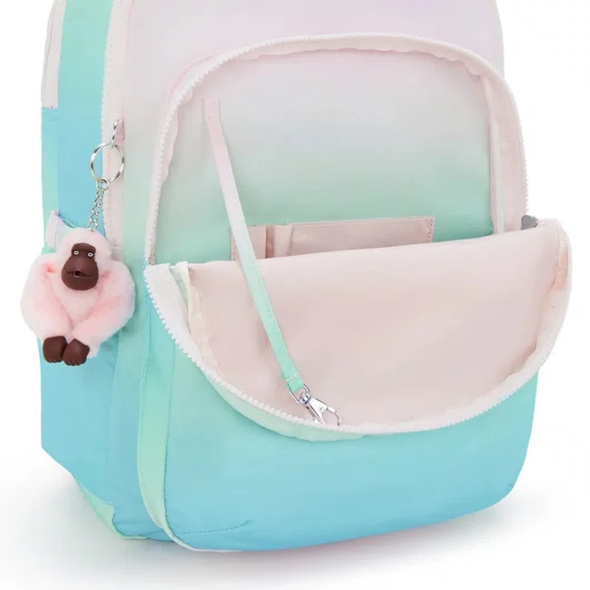 Mochila Kipling Seoul Lap Verde e Rosa
