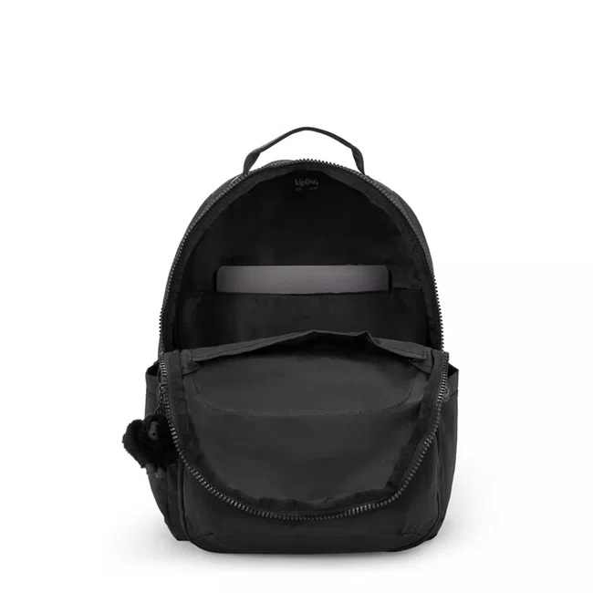 Mochila Kipling Seoul Preto e Dourado