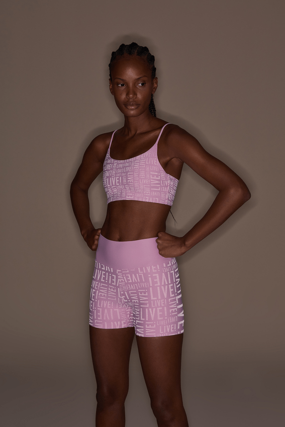 Bermuda Curta Fit Live Sense Pro Reflex Rosa Claro