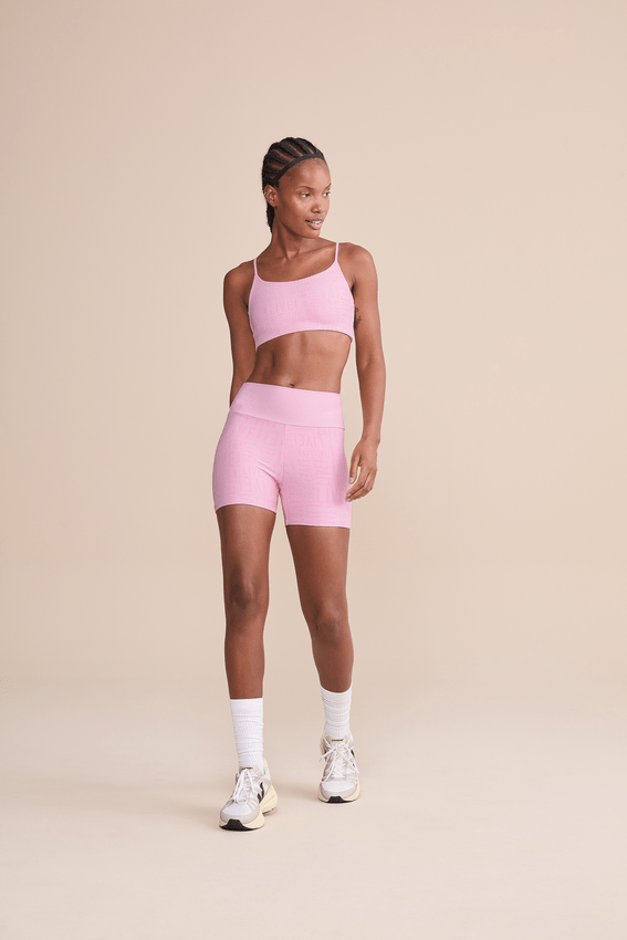 Bermuda Curta Fit Live Sense Pro Reflex Rosa Claro