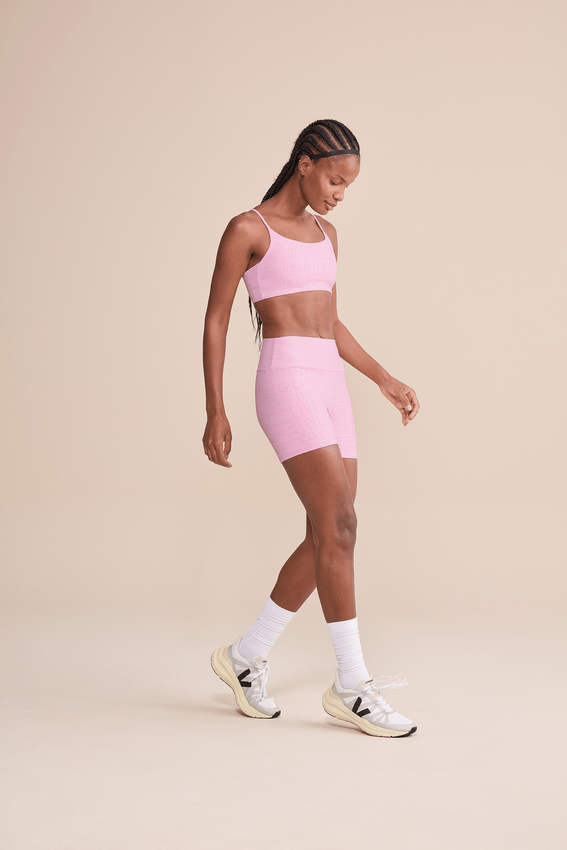 Bermuda Curta Fit Live Sense Pro Reflex Rosa Claro
