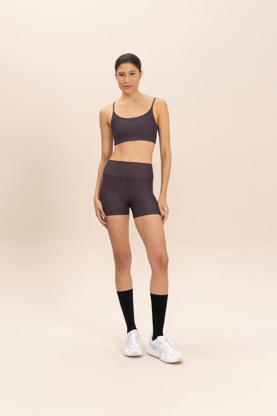 Bermuda Curta Live Fit Sense Pro Marrom Feminino
