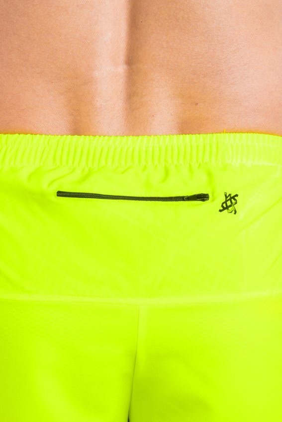 Shorts HUPI Pace Running Masculino Amarelo Neon