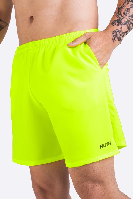 Shorts HUPI Pace Running Masculino Amarelo Neon