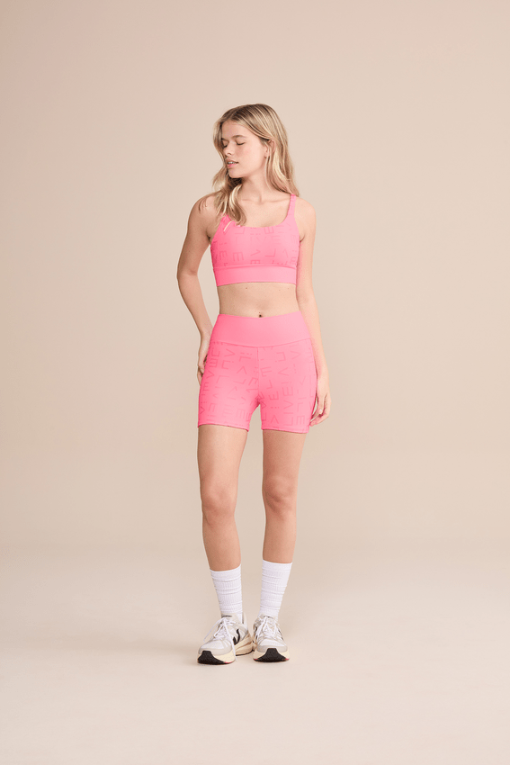 Bermuda Curta Icon Hydefit Adaptiv Rosa Chiclete
