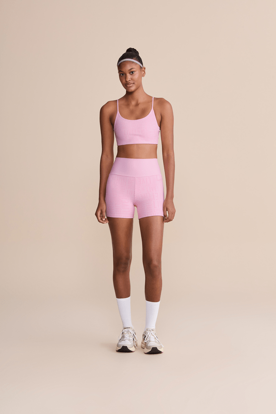Bermuda Curta Live Sense Pro Rosa Claro Com Bolso