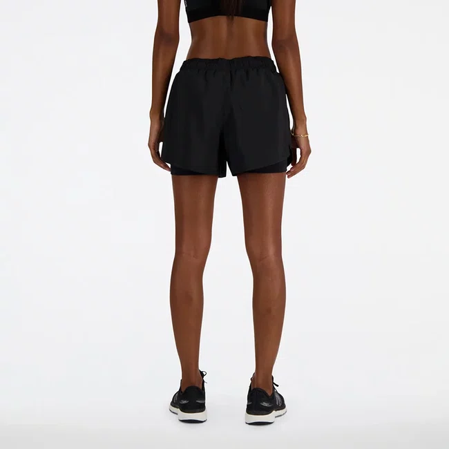 Shorts New Balance Sport Essentials 2 In 1 Feminino Preto