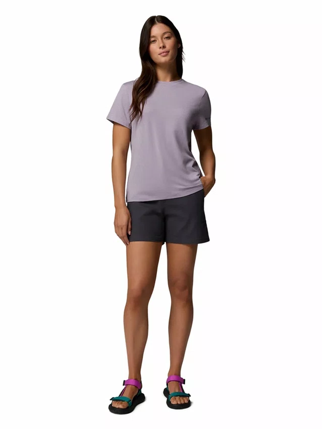 Camiseta Manga Curta Columbia Feminina Parsons Point Logo Lavanda