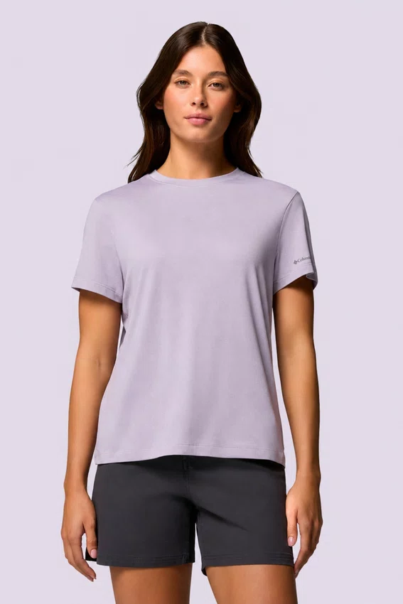 Camiseta Manga Curta Columbia Feminina Parsons Point Logo Lavanda