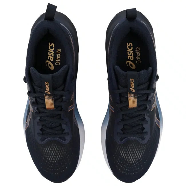 Tênis ASICS GEL-Nagoya 8 Masculino Azul Marinho/Dourado