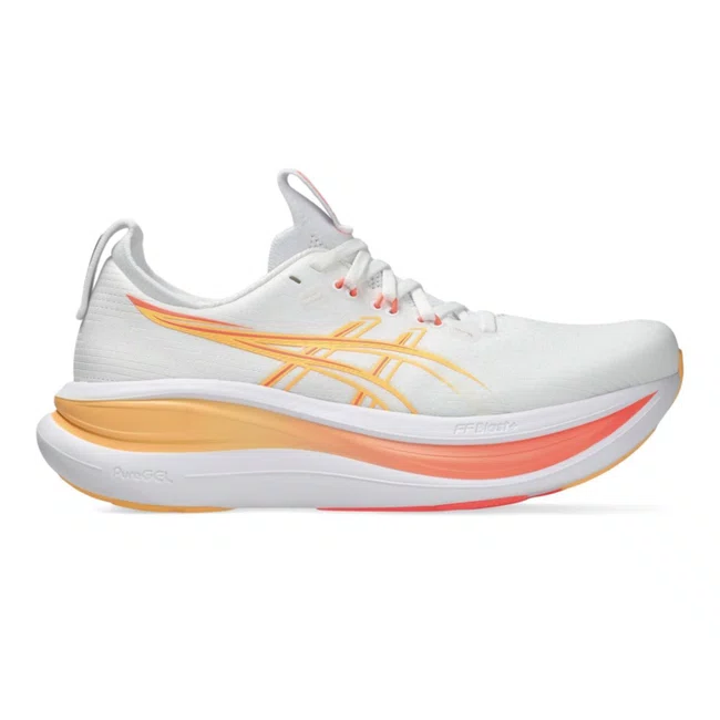 Tênis ASICS GEL Nimbus 28 Feminino Branco e Laranja