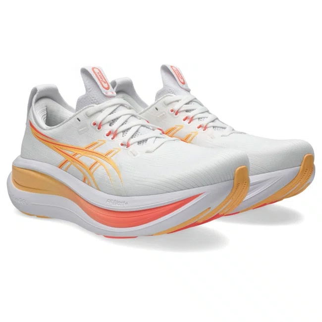 Tênis ASICS GEL Nimbus 28 Feminino Branco e Laranja
