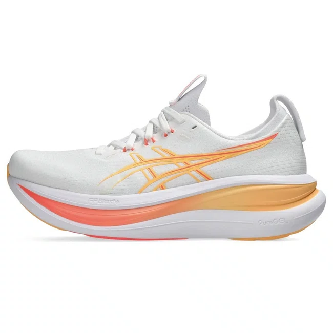 Tênis ASICS GEL Nimbus 28 Feminino Branco e Laranja