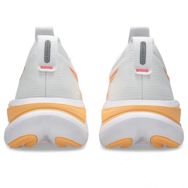 Tênis ASICS GEL Nimbus 28 Feminino Branco e Laranja