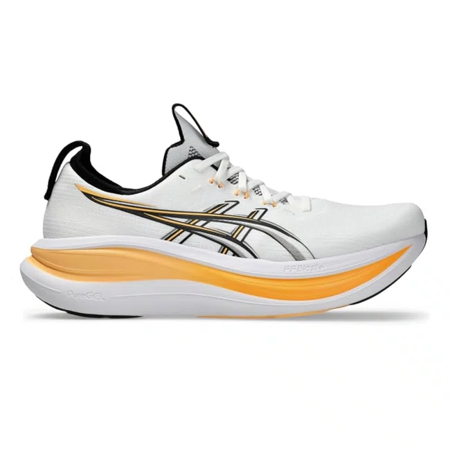 Tênis ASICS GEL-Nimbus 28 Masculino Branco e Laranja