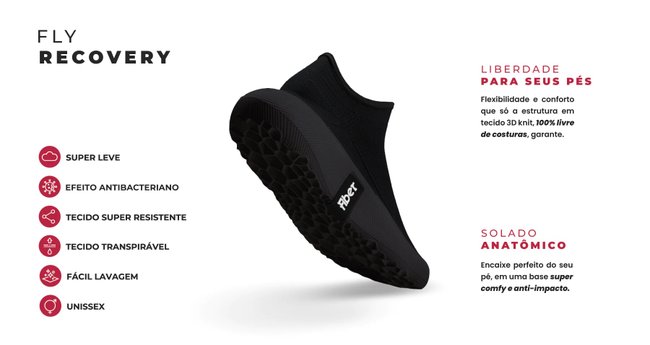 Tênis Fiber Fly All Black Recovery