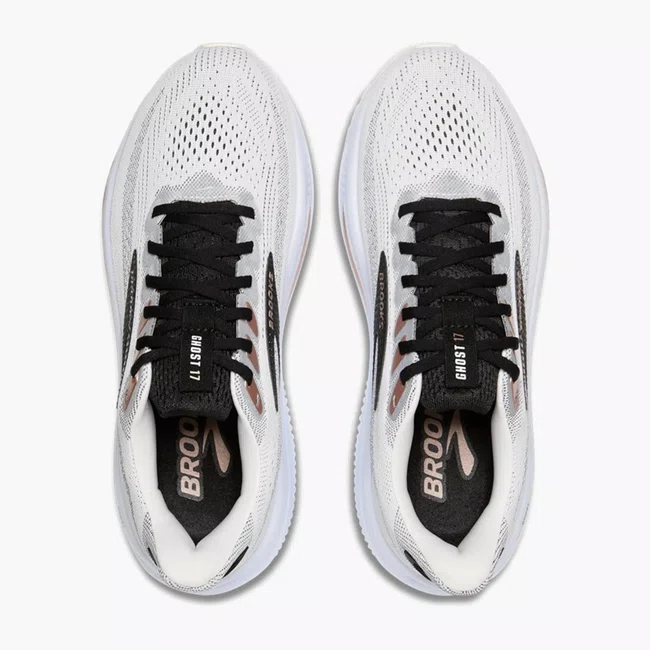 Tênis Brooks Ghost 17 Feminino Branco e Preto