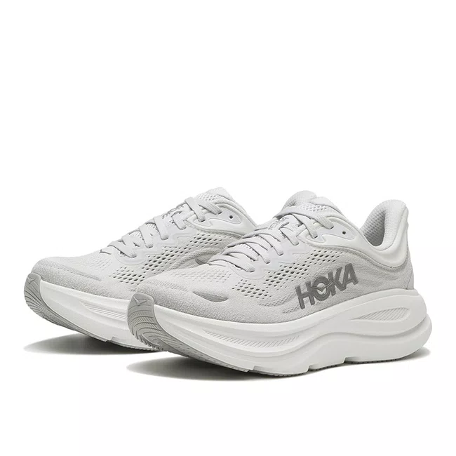 Tênis HOKA Bondi 9 Feminino Cinza e Branco