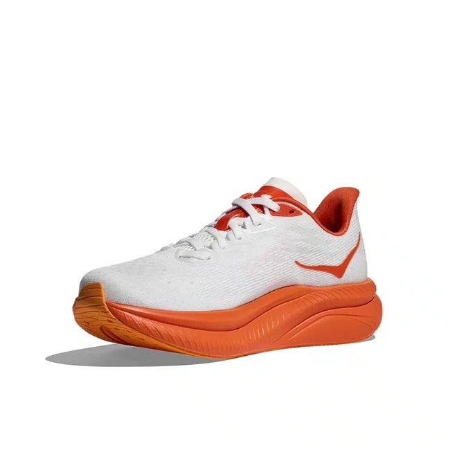 Tênis HOKA Mach 6 Masculino Branco/Laranja