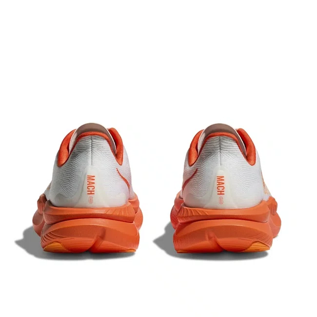 Tênis HOKA Mach 6 Masculino Branco/Laranja