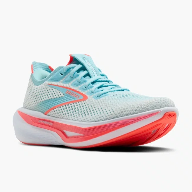 Tênis Brooks Hyperion 3 Feminino Branco e Rosa