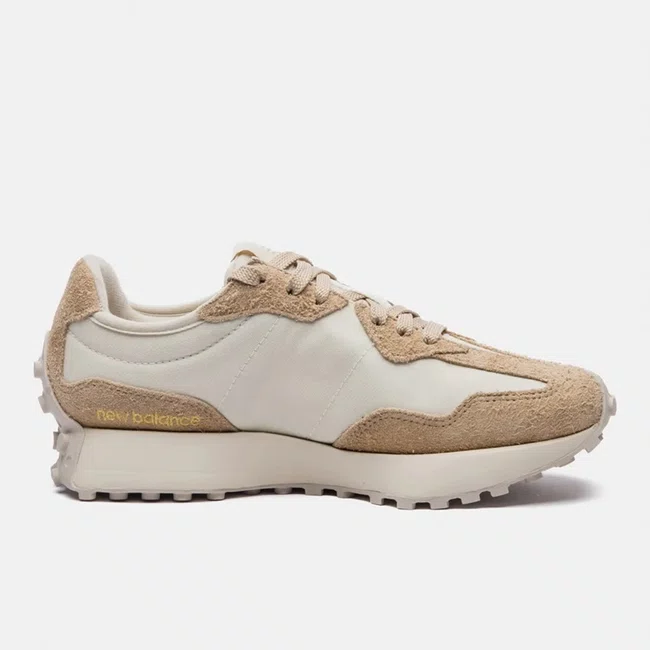 Tênis New Balance 327 v1 Bege e Dourado