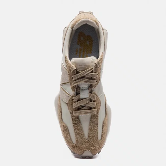 Tênis New Balance 327 v1 Bege e Dourado