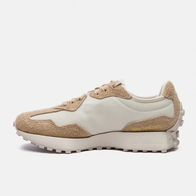 Tênis New Balance 327 v1 Bege e Dourado