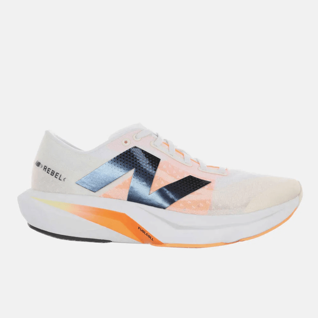 Tênis New Balance Fuelcell Rebel V4 Masculino Branco / Laranja