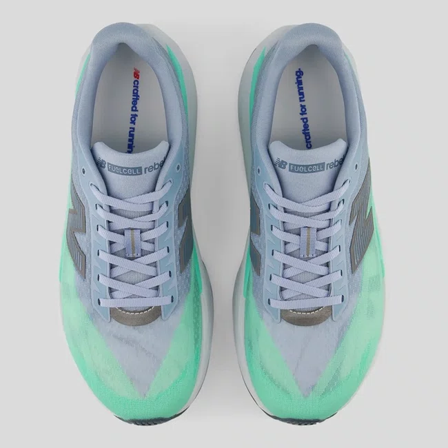 Tênis New Balance FuelCell Rebel v5 Masculino Cinza Azulado e Verde Menta