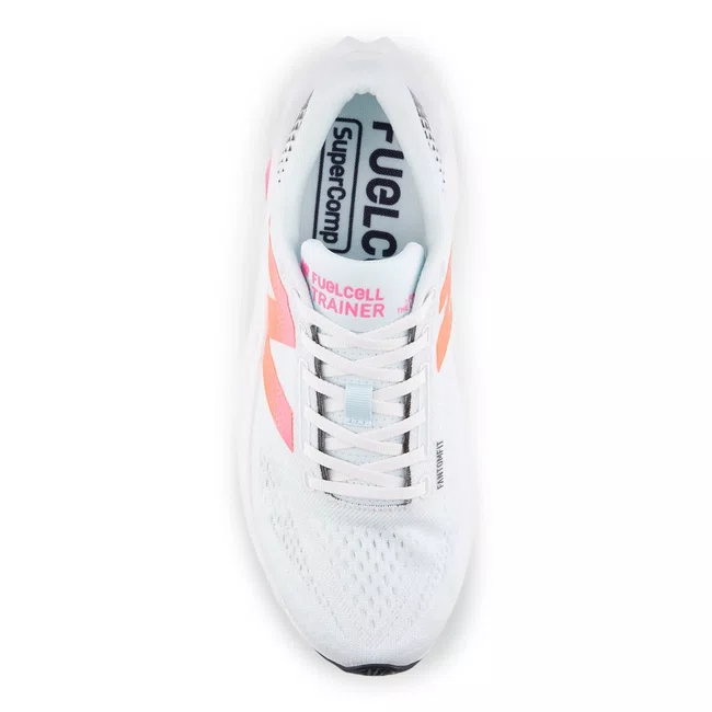 Tênis New Balance FuelCell SuperComp Trainer v3 Masculino Branco e Rosa