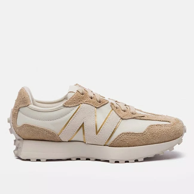 Tênis New Balance 327v1 Bege/Dourado