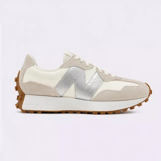 Tênis New Balance 327 v1 Feminino Branco Off e Prata