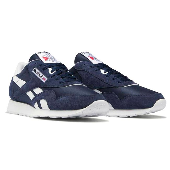 Tênis Reebok CL Nylon Masculino Azul e Branco