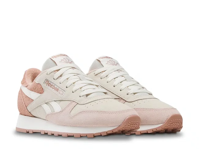 Tênis Reebok Classic Leather Feminino Bege/Rosa