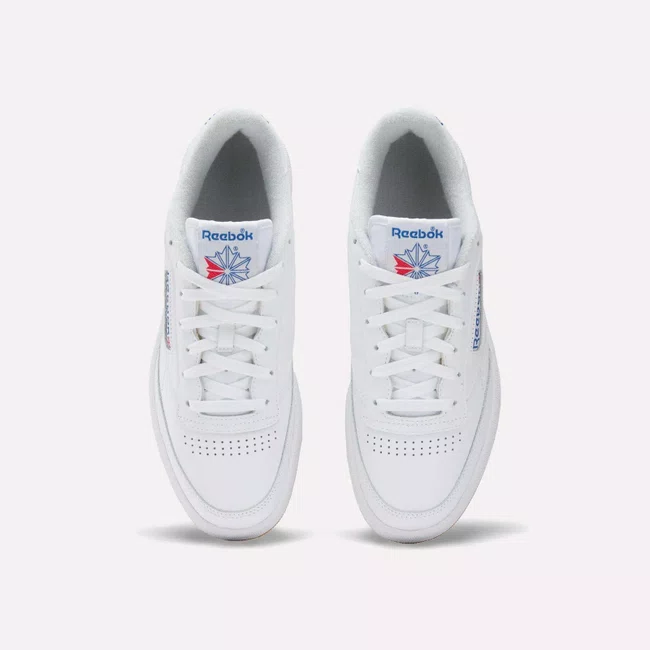 Tênis Reebok Club C 85 Masculino Branco e azul