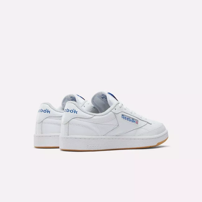 Tênis Reebok Club C 85 Masculino Branco e azul