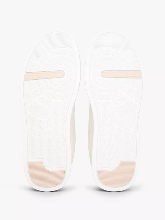 Tênis Tommy Hilfiger Leather Debossed Logo Court Masculino Branco