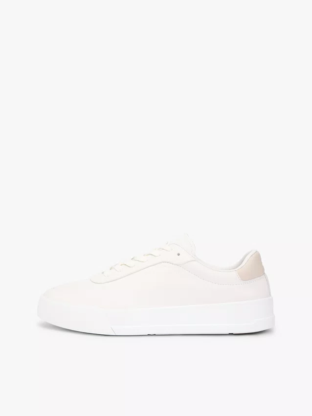 Tênis Tommy Hilfiger Leather Debossed Logo Court Masculino Branco