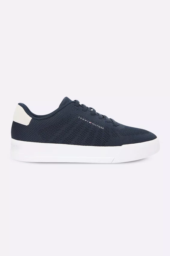 Tênis Tommy Hilfiger Logo Knit Court Masculino Azul Marinho
